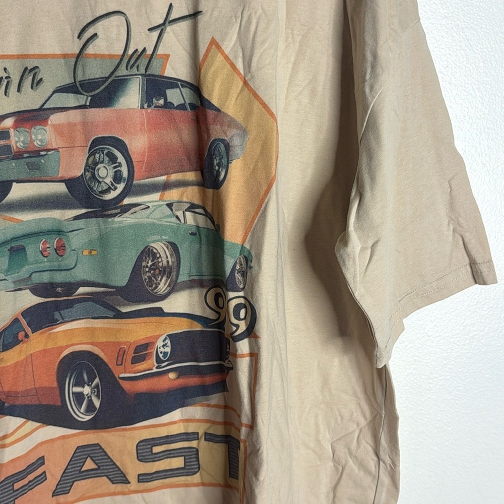 Burn out fast classic muscle cars tshirt oversized - Picture 3 of 10
